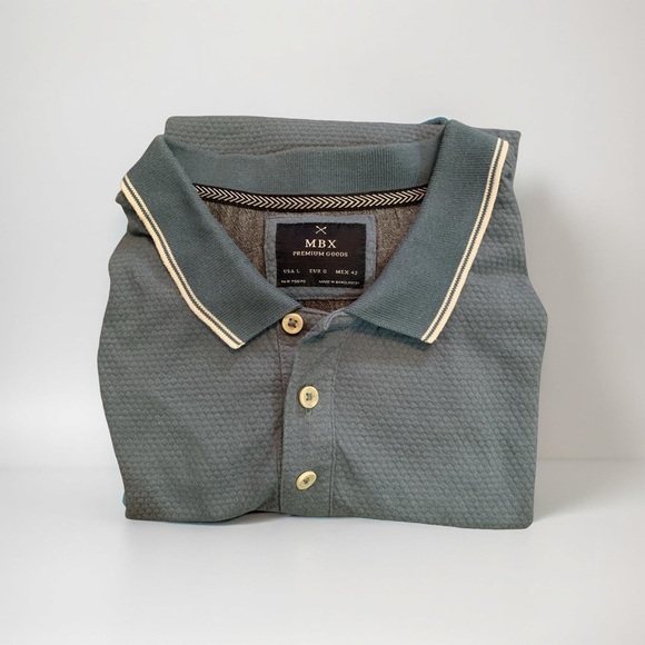 MBX Premium Goods large Short Sleeve Polo Men’s teal Shirt 100% Cotton - Picture 2 of 4